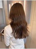 20代30代セミロングやわらかベージュ