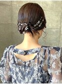 お呼ばれヘア カチモリ アップスタイル お団子ヘア ヘアセット