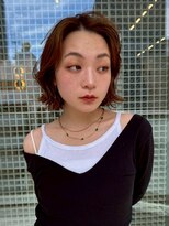 ハニーシブヤ(HONEY shibuya)&nbsp;くびれヘア/タッセルボブ/レイヤーカット/アプリコットオレンジ1