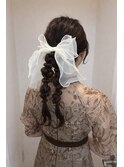 ポニーツインアレンジ/ヘアアレンジ/お呼ばれヘア