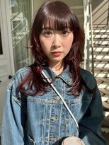 トレンチ(TRENCH)&nbsp;【RIKU】レイヤーカット　ボルドーカラー　ブリーチ無しカラー