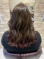 グランデュール 焼津店(GRANDEUR)&nbsp;【GRANDEUR焼津】ブリーチなし裾カラー×アッシュベージュ×赤