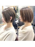 オリーブベージュ美シルエットボブ
