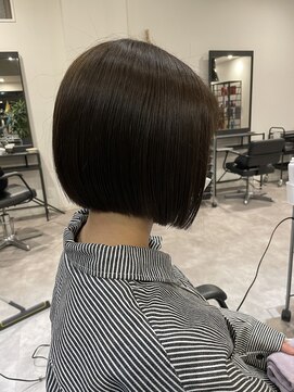 ナンバー(number+) 20代30代40代ミニボブオリーブアッシュ透明感小顔ブリーチなし