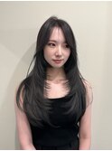 韓国風　韓国ヘア　レイヤー　小顔