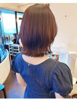 ティーシェル(TIECHEL)&nbsp;小顔イメチェン、ブルーグレージュカラーくびれレイヤーボブ