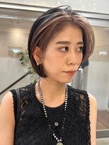 サンク 原宿 表参道(cinq)&nbsp;イヤリングカラー前髪インナーカラーピンクベージュバングカラー