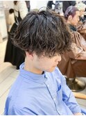メンズマッシュ刈り上げ波巻きスパイラルパーマ☆横浜