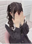 今人気の三つ編みハーフツイン＊まゆ
