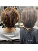 ショート_ショートボブ_髪質改善_ハイライト_巣鴨