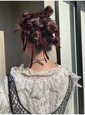 ヘアセット ヘアアレンジ リボンヘア 前撮りヘア アレンジ 山中