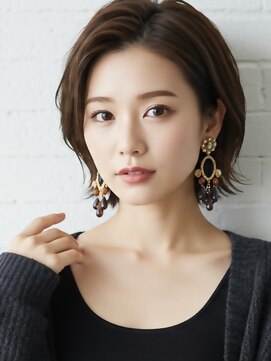 プラスエリマ 四日市(Plus Elima) ミディアムボブ×ダークベージュ