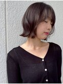 レイヤーボブ/ヘイリーボブ/ココアグレージュ/くびれボブ1