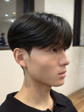 ノラキチジョウジ(NORA KICHIJOJI) 黒髪韓国マッシュツーブロックワックスなしダウンパーマ韓国ヘア