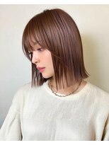 ノラギンザユー(NORA GINZA/U)&nbsp;切りっぱなし外ハネボブ艶暗髪シースルーバング