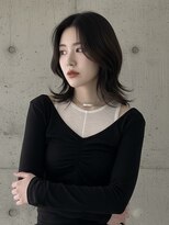 エイチ ウルフカット 大阪梅田(811)&nbsp;レイヤーボブヘアカラーバレイヤージュ50代くるみちゃんヘア