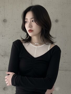 エイチ ウルフカット 大阪梅田(811) レイヤーボブヘアカラーバレイヤージュ50代くるみちゃんヘア