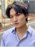 縦落ちパーマ×センターパート