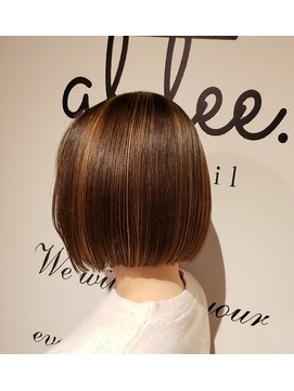 アットティー 金沢文庫(at tee...) 『attee...hair&nail』ぱつっとボブ×ハイライトカラー☆
