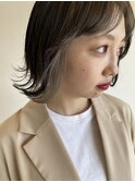 【アクセントカラー】ボブ×インナーグレージュ◎