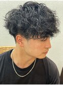 ハイライト/マッシュパーマ/束感/波巻き/メンズ