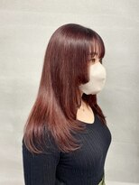 イロハ(IROHA)&nbsp;ロングレイヤー×ワインレッドカラー