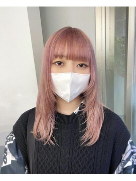 レコ 渋谷(LECO) ベイビーピンクのレイヤーカット