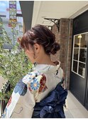 お団子ヘア 浴衣着付け