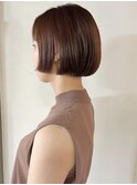 マロンカラーの前上がりボブ/ショートボブ/コンパクトボブ/ボブ