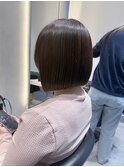韓国柏顔周り縮毛矯正髪質改善レイヤー前髪カット韓国風ヘアボブ