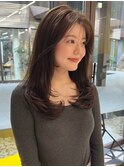 ワンカール　レイヤーカット　ベージュカラー