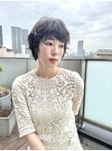 濡れ髪×ゆるふわショートパーマ