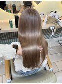 ハイトーン　ミルクティーベージュ　ケアブリーチ　ロング横浜★