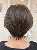 愛され大人ショートボブ暗めカラーデザインカラー