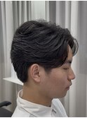 センターパート/癖毛/毛流れ/フェザーパーマ/池袋メンズカット