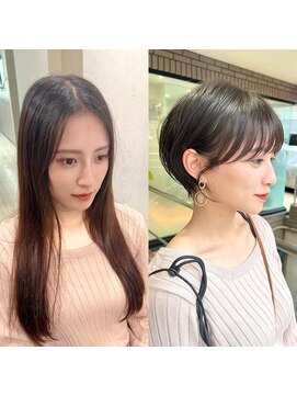 コール ネックス ザ サロン 表参道(COALL nex the salon) ココアベージュ前髪あり小顔愛され大人ガーリーショートボブ