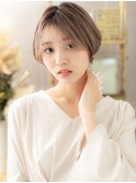 グレーベージュ外国人風小顔丸みショートc7戸田公園20代30代40代