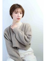 ムウ 難波(MOU)&nbsp;ナチュラルボブ暗めカラーグランマッシュデザイン20代30代40代50