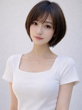 フリー(Free) 大人似合わせハッシュカットグレージュカラーツヤ髪スタイル