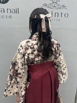 アビント バイ レシッド 武蔵小杉(abinto by rcid)&nbsp;ハーフアップ×袴　袴着付/袴ヘア/卒業式