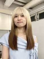 ミーム 原宿 表参道(meme)&nbsp;◎ブロンドハイトーンデザインカラーアンブレラカラー金髪