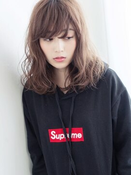 ロエル 牛久(Loel) 無造作セミウェット×外国人風モーブカラーセミロング