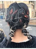 水引き卒業式ヘアm