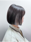 ボブ インナーカラー ブルーシルバー
