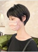 マッシュショート/前髪あり/小顔ショート/ゆるふわ/パーマ