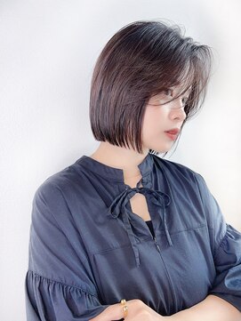 ボヌール 銀座並木通り店(Bonheur) ［stylist芹原］韓国風フラットボブ×ダークグレージュ