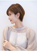 大人可愛い大人美人小顔カットふんわりカールショコラブラウン