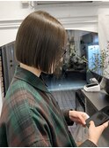 原宿/切りっぱなしボブ/オリーブベージュ/オリーブグレージュ