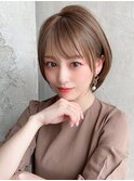 ★くびレイヤーエモージュ斜めバングイメチェン愛されショート