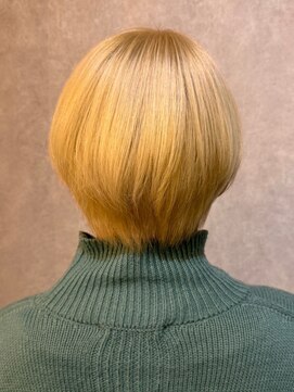 ウィスプ 赤羽店(wisp) 春らしいハイトーンブロンド×ショートウルフボブ 髪質改善#2